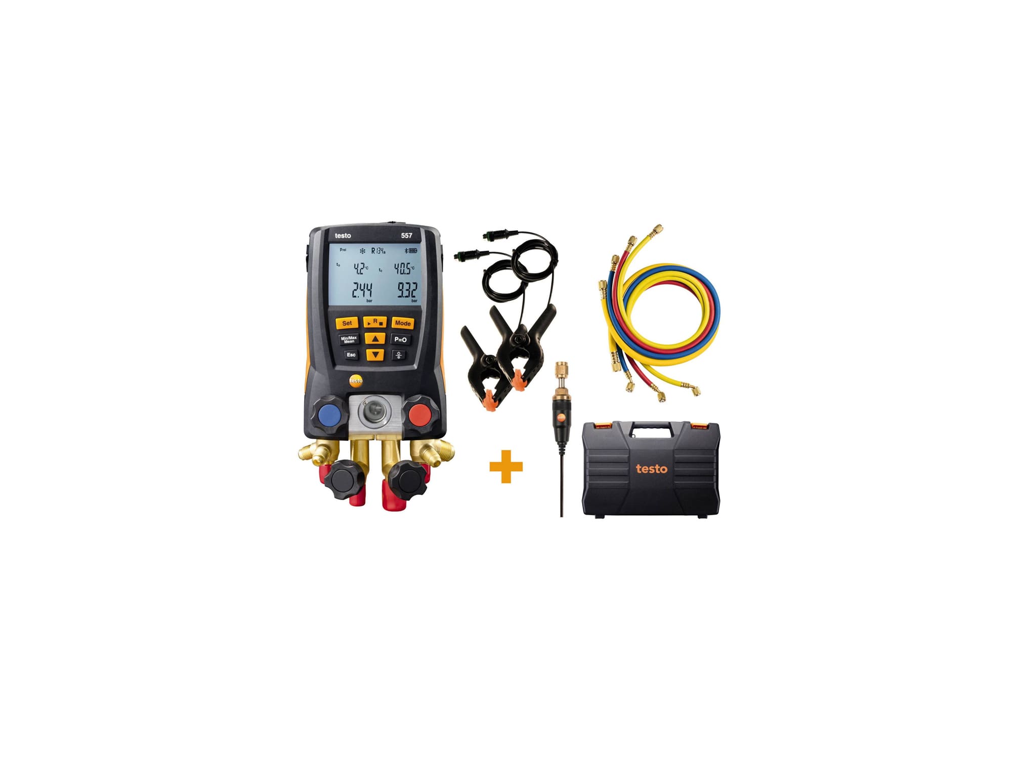 testo 557 digital manifold kit - with Bluetooth® and set of 4 filling tubes